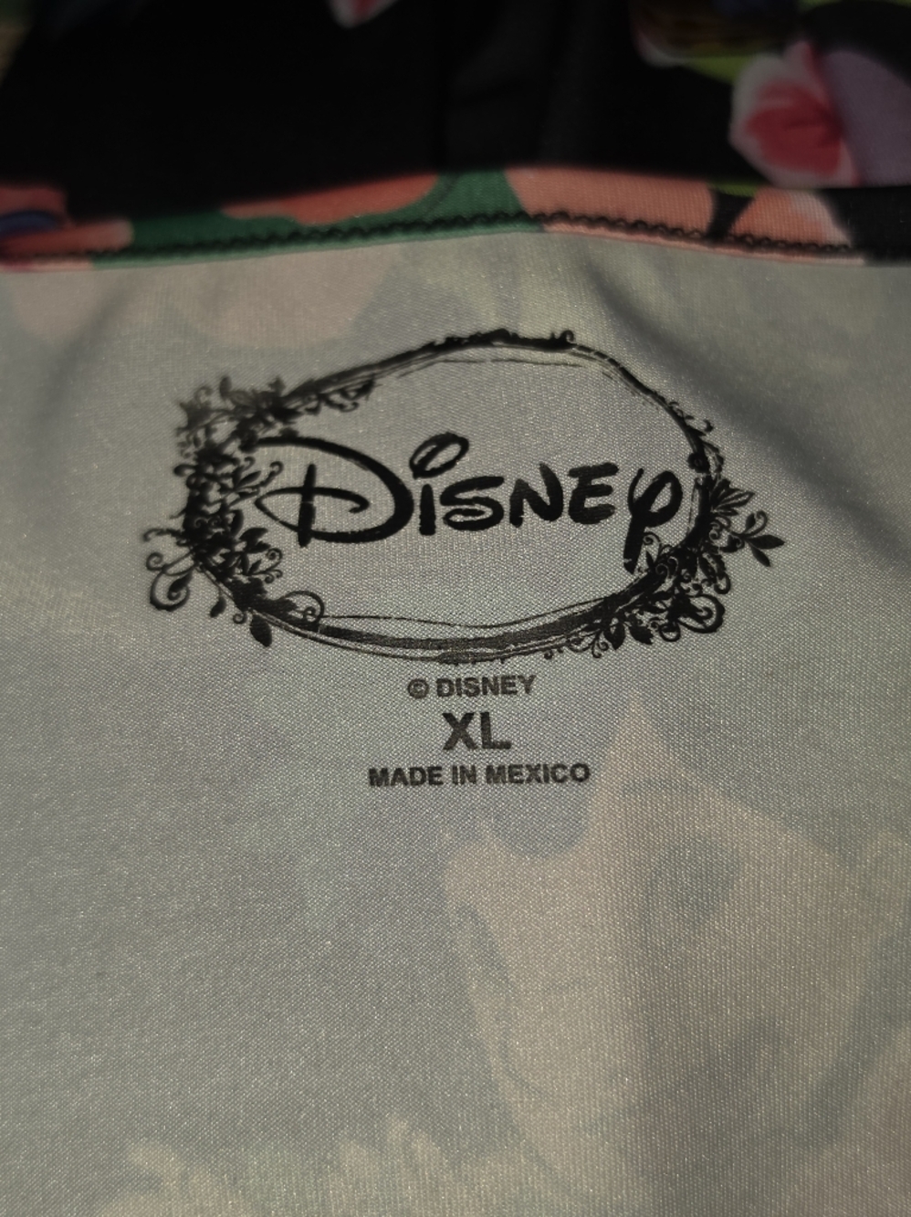 Disney Lilo & Stitch Black Tropical Scoop Neck Stretchy Mini Dress Womens XL - Picture 6 of 7